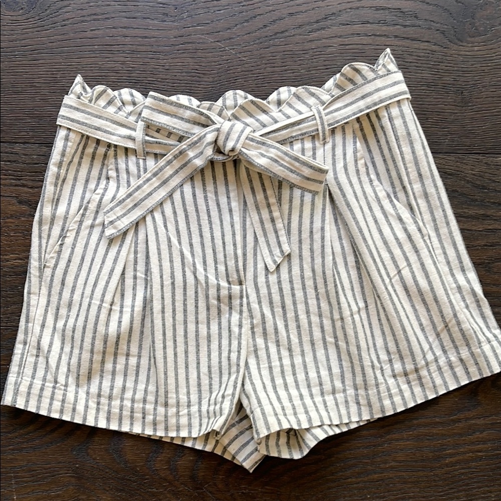 Striped Navy High Waisted Shorts